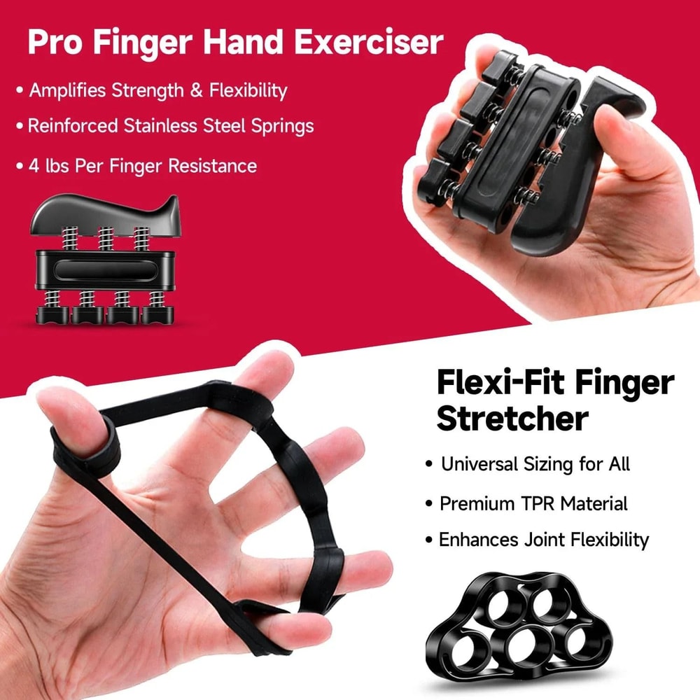 Adjustable Hand Grip Strengthener With Finger Exerciser 5 To 60Kg Trainer 6