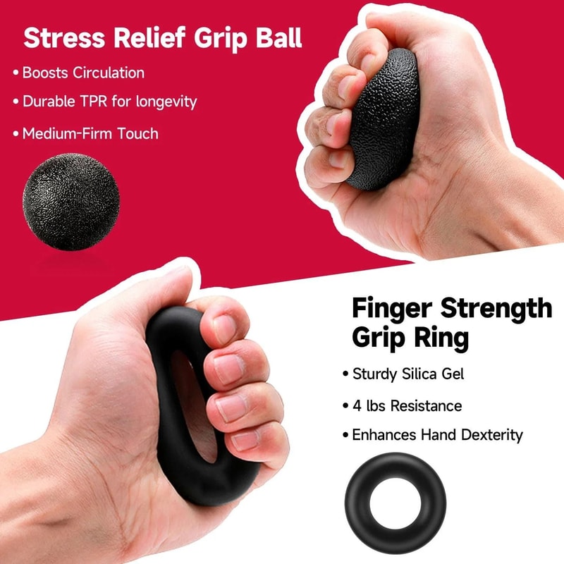 Adjustable Hand Grip Strengthener With Finger Exerciser 5 To 60Kg Trainer 7