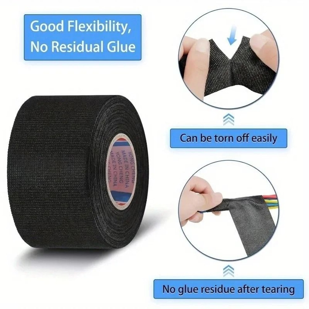 Heat Resistant Fabric Electrical Tape For Auto Wiring Harness And Cable Wrap 2