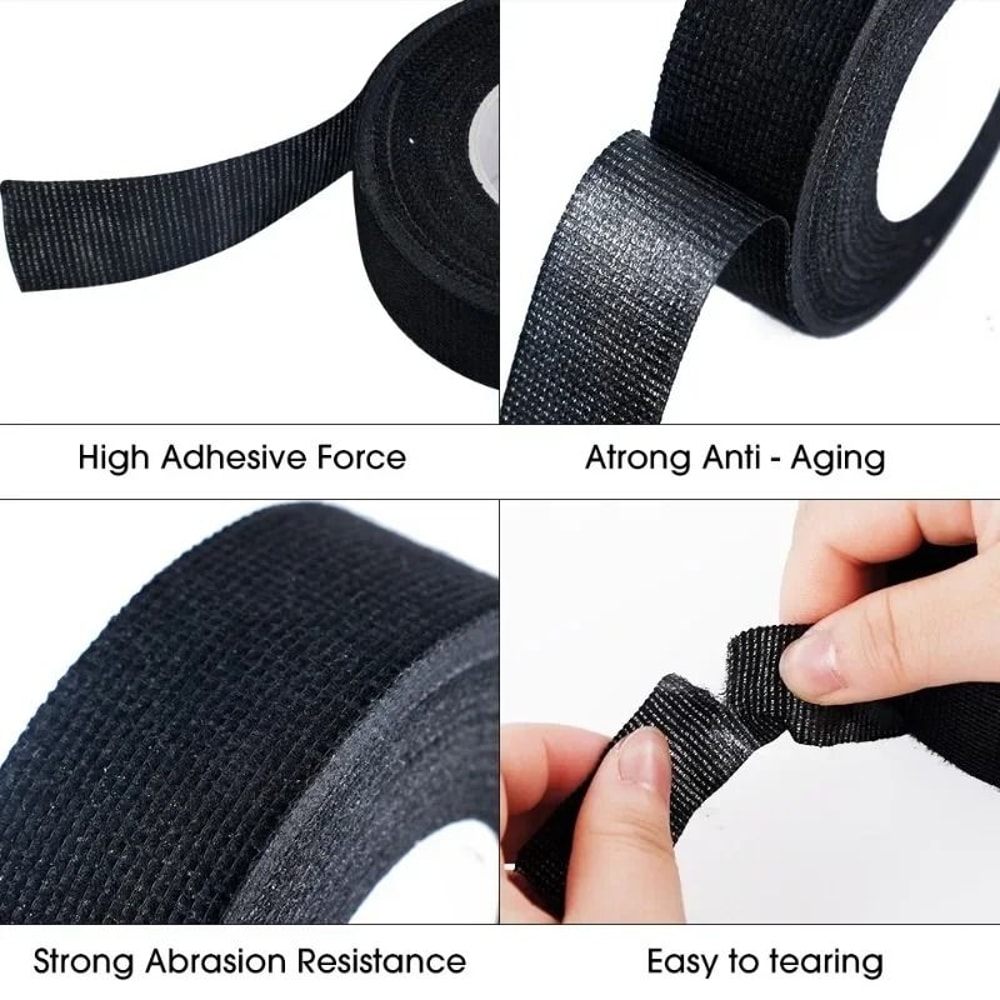 Heat Resistant Fabric Electrical Tape For Auto Wiring Harness And Cable Wrap 3