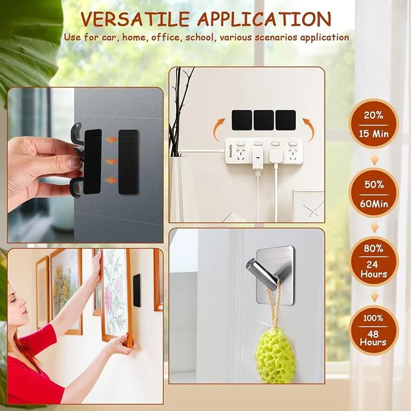 Self Adhesive Hook And Loop Fastener Tape Strong Nylon Mounting Pads 3