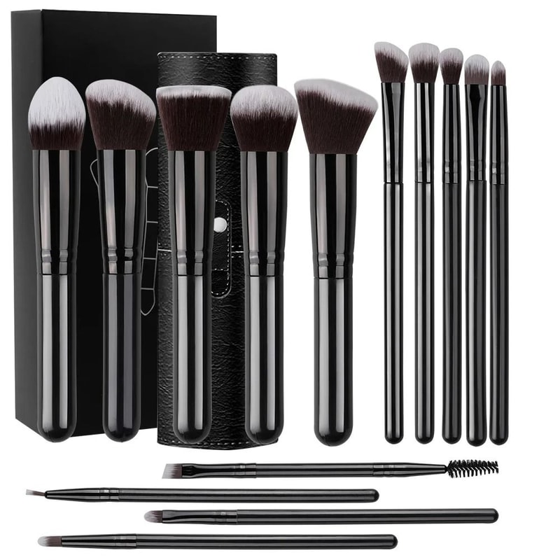 14 Piece Makeup Brush Set Soft Fluffy Foundation Blush Eyeshadow Brushes 0