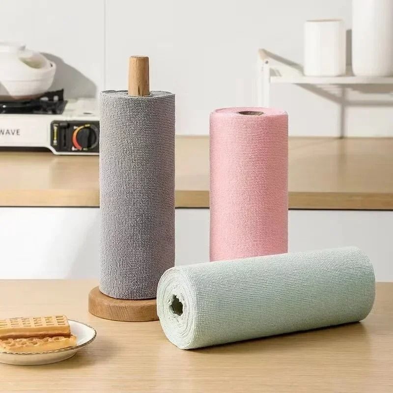 Reusable Microfiber Cleaning Wipe Roll Kitchen Cloth Paper Towel Alternative 15
