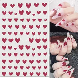 3d nail art stickers love heart star cloud french tip nail decals