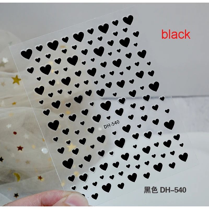 3D Nail Art Stickers Love Heart Star Cloud French Tip Nail Decals 5