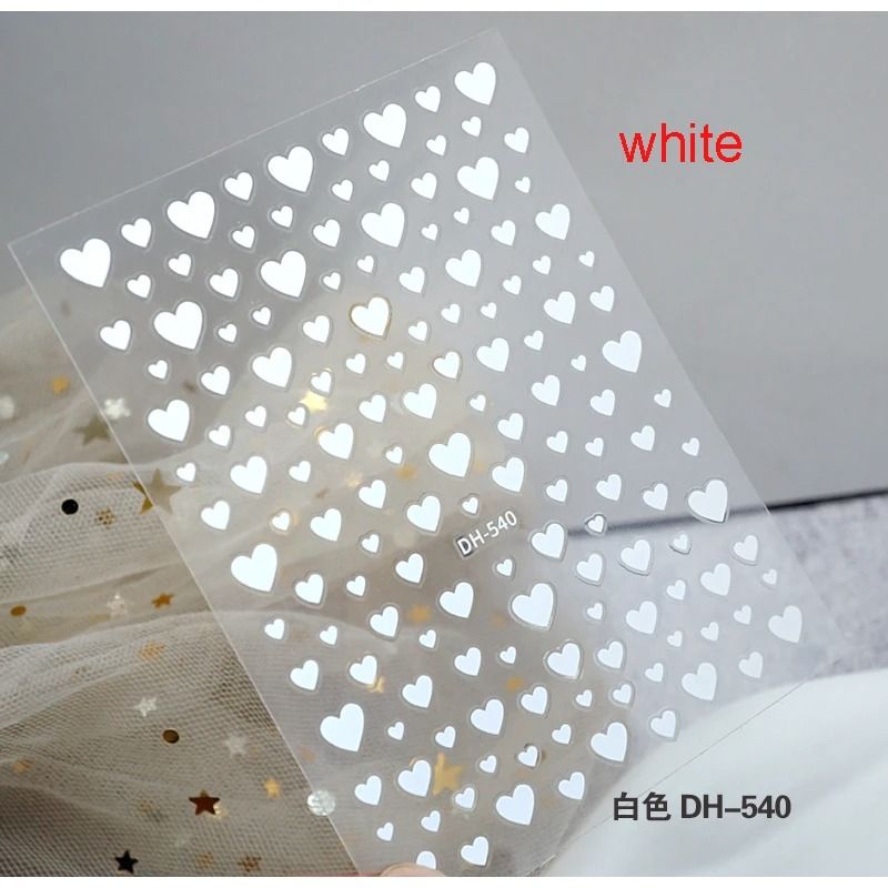 3D Nail Art Stickers Love Heart Star Cloud French Tip Nail Decals 10