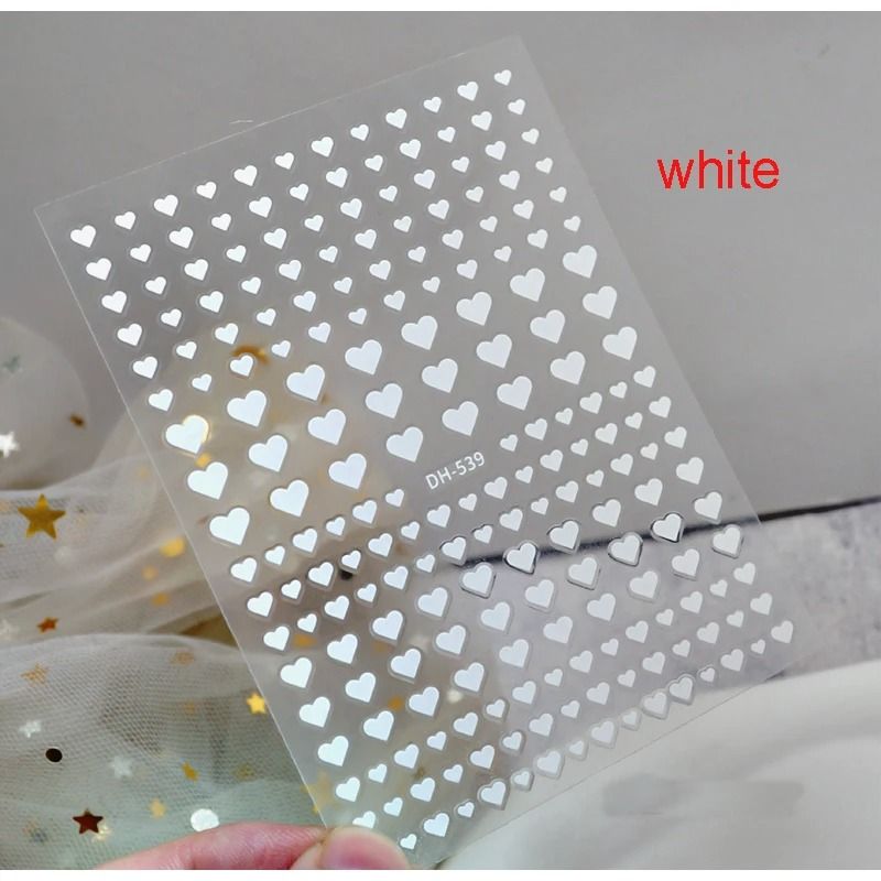 3D Nail Art Stickers Love Heart Star Cloud French Tip Nail Decals 12