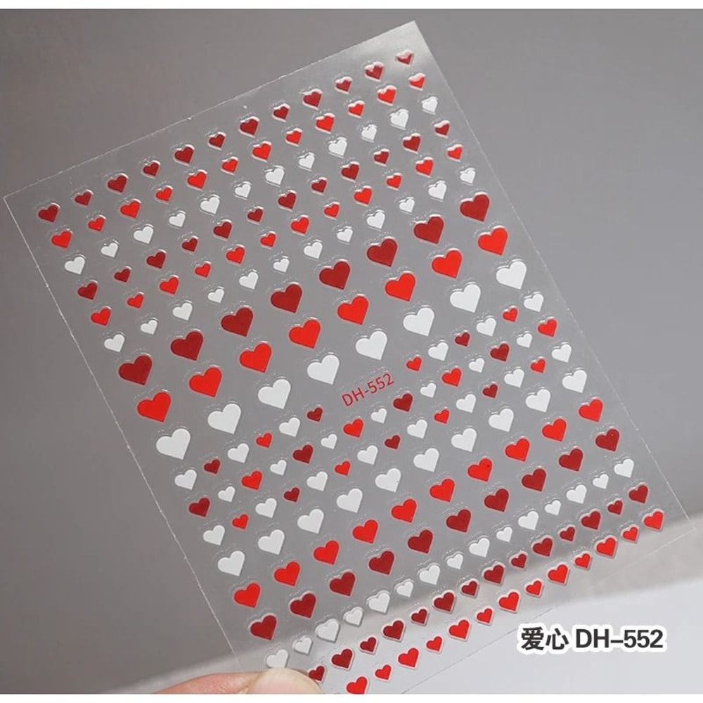 3D Nail Art Stickers Love Heart Star Cloud French Tip Nail Decals 15