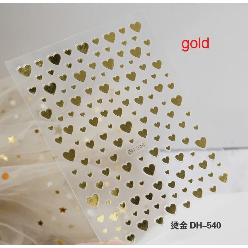 3D Nail Art Stickers Love Heart Star Cloud French Tip Nail Decals 6