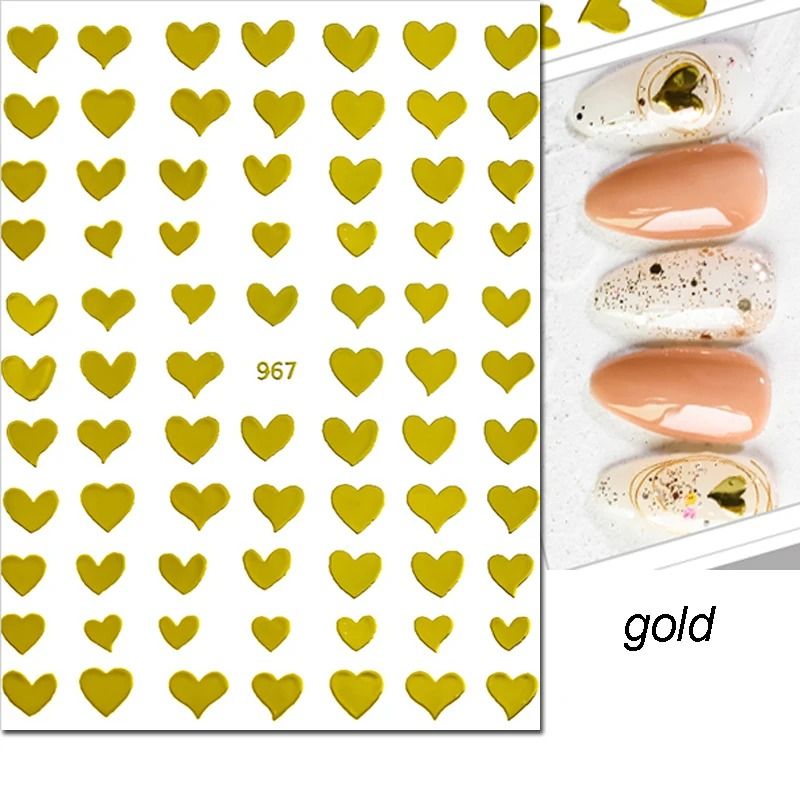 3D Nail Art Stickers Love Heart Star Cloud French Tip Nail Decals 18