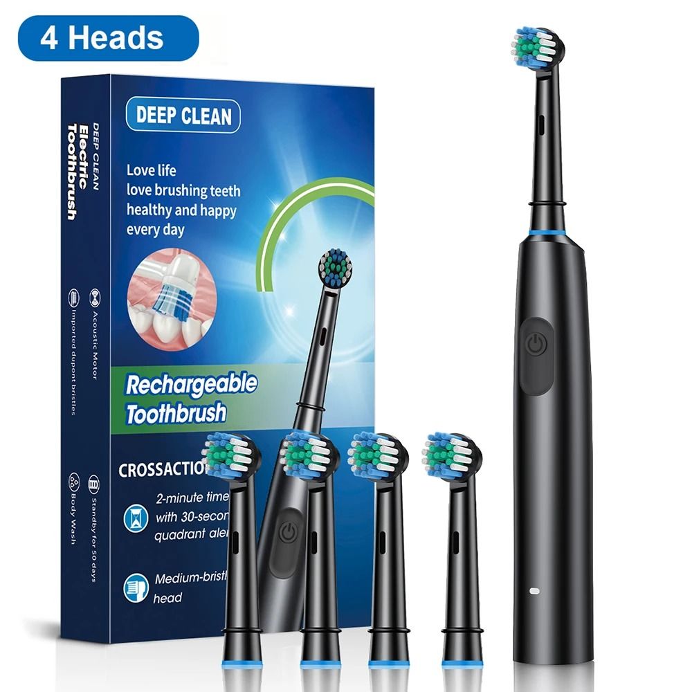 Rechargeable Rotary Electric Toothbrush For Adults With 8 Soft Brush Heads 1