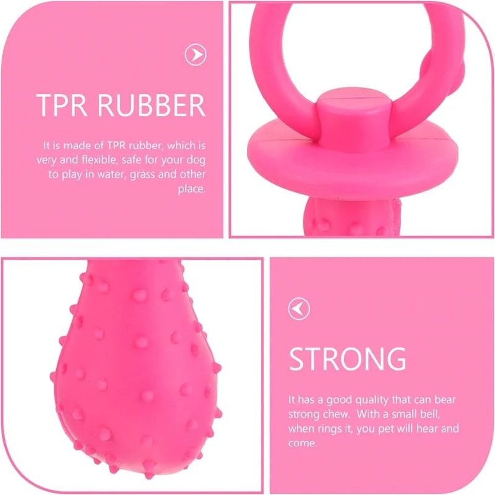Rubber Dog Chew Toy Pacifier Teeth Cleaning Interactive Pet Toy 6