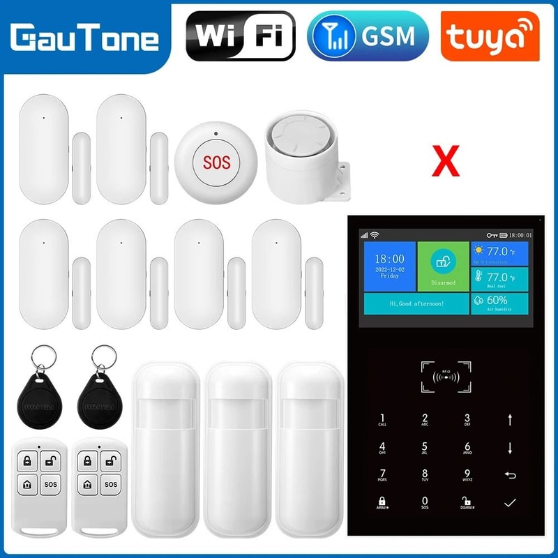PG109 WiFi GSM Home Alarm System Tuya Smart Wireless Security Kit With 43 Inch Touch Screen 5