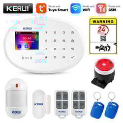 kerui wifi gsm alarm system tuya smart wireless home security kit with motion detector