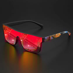 colorful square sports sunglasses uv400 unisex one piece lens outdoor sunglasses