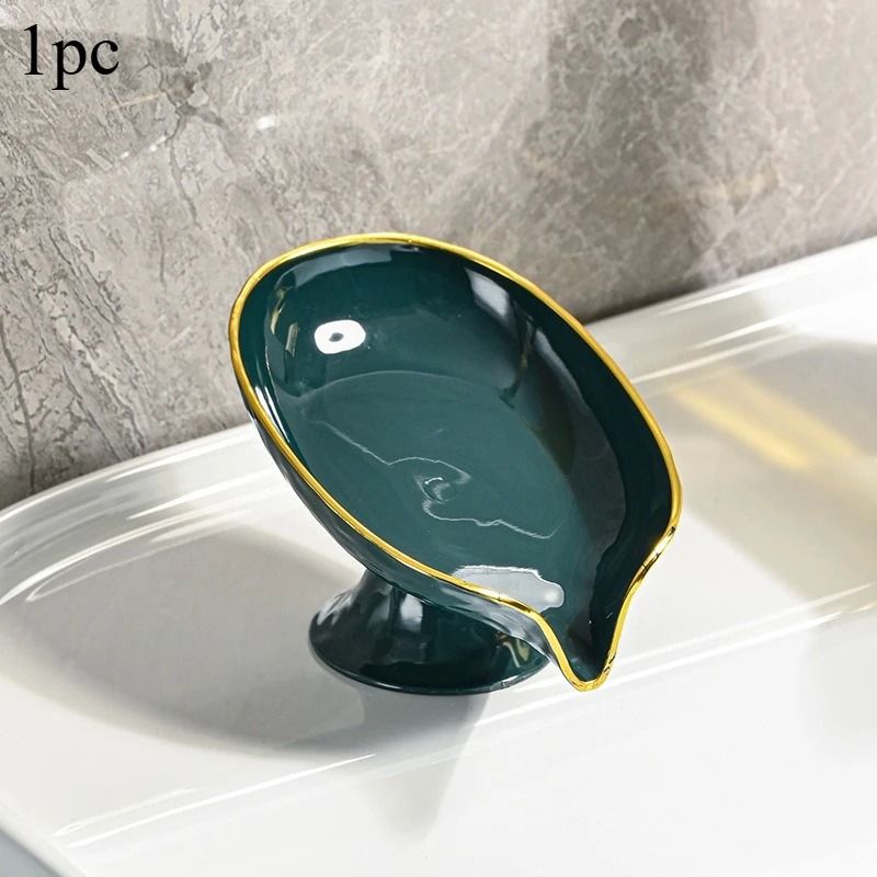 Oval Soap Dish With Drainage Holes Plastic Bathroom Soap Holder Organizer 3