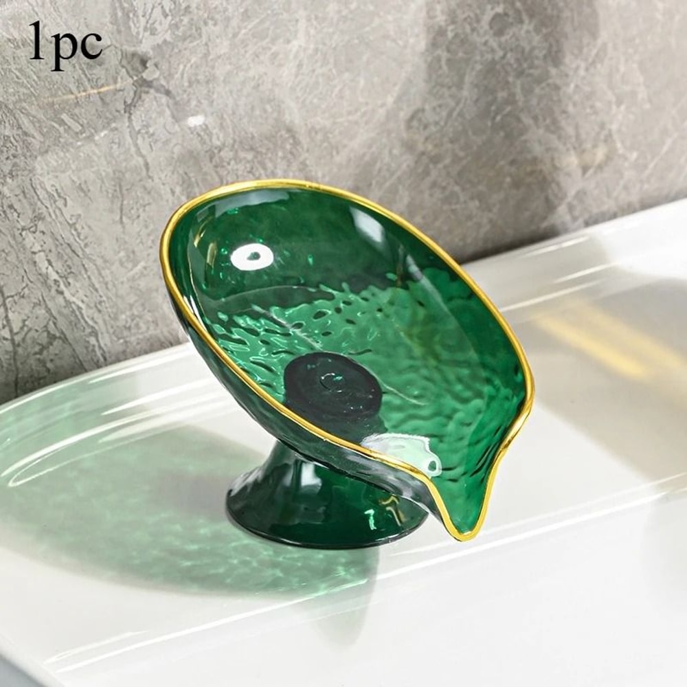 Oval Soap Dish With Drainage Holes Plastic Bathroom Soap Holder Organizer 1
