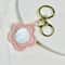 Floral Faux Leather Keychain Mirror Cute Portable Makeup Mirror Keychain Set For Women 4