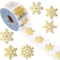 Golden Snowflake Christmas Sealing Stickers Transparent Round Adhesive Gift Packaging Roll 5