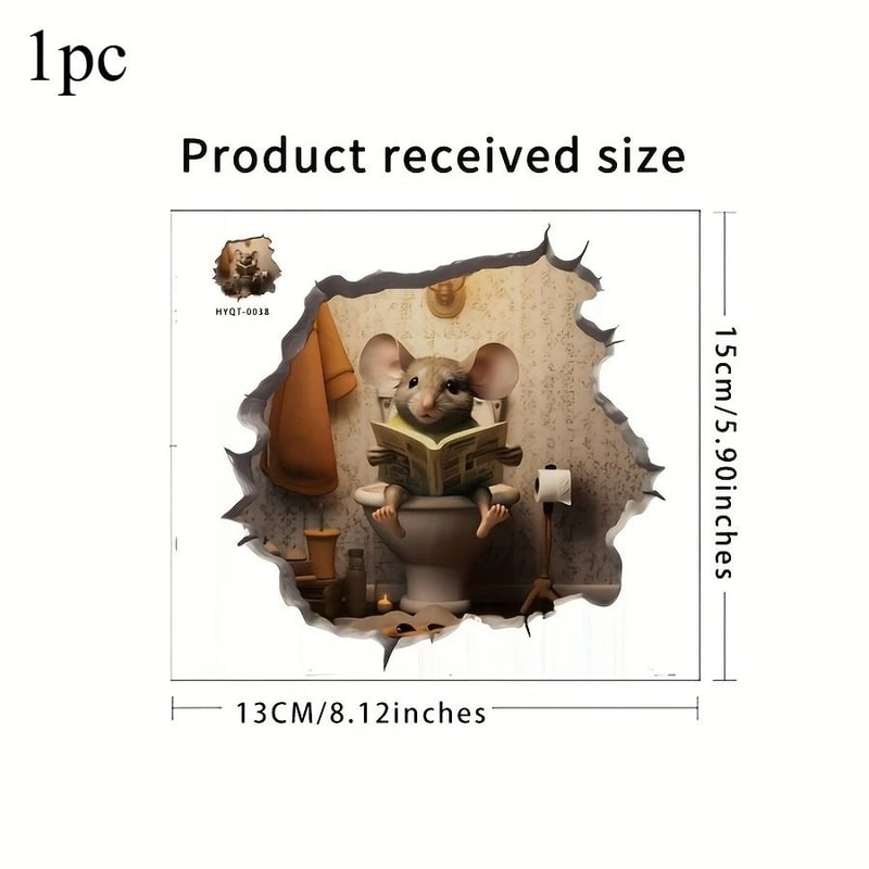 Premium 3D Mouse Hole Wall Sticker Waterproof Home Decor Decal For Walls Doors Stairs And Furniture 0