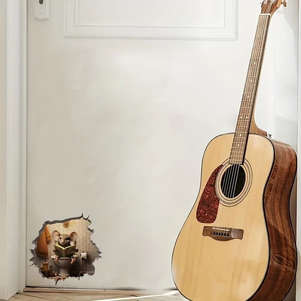 Premium 3D Mouse Hole Wall Sticker Waterproof Home Decor Decal For Walls Doors Stairs And Furniture 2