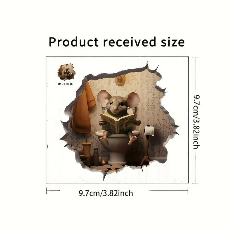 Premium 3D Mouse Hole Wall Sticker Waterproof Home Decor Decal For Walls Doors Stairs And Furniture 3