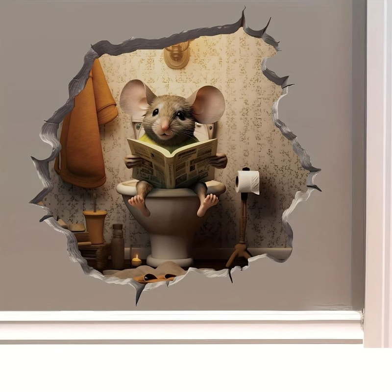 Premium 3D Mouse Hole Wall Sticker Waterproof Home Decor Decal For Walls Doors Stairs And Furniture 4