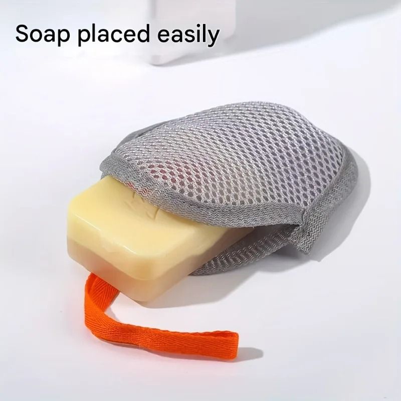 Soap Foaming Net Exfoliating Soap Saver Pouch Mesh Soap Bag With Drawstring 5