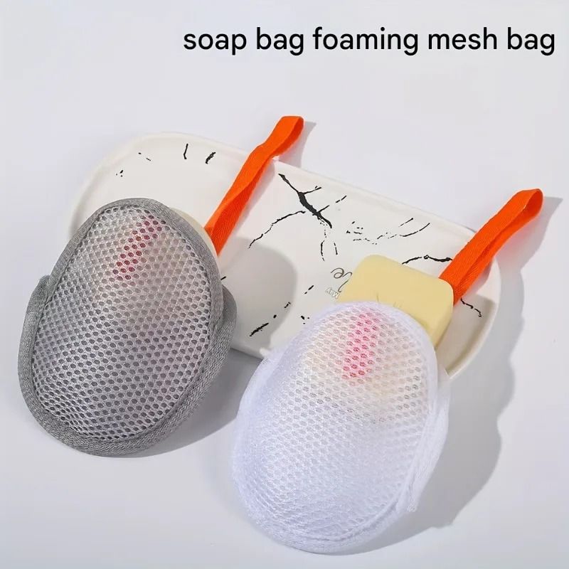 Soap Foaming Net Exfoliating Soap Saver Pouch Mesh Soap Bag With Drawstring 7