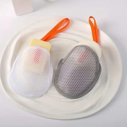 soap foaming net exfoliating soap saver pouch mesh soap bag with drawstring