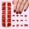 French Style Nail Art Accessories Mini Wine Red Bow DIY Nail Decorations 3