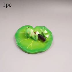 funny frog garden statue resin outdoor decor with lotus leaf and beer bottle