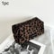 Large Leopard Print Cosmetic Bag Travel Makeup Organizer Box Shaped Zipper Case 3
