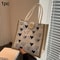 Canvas Tote Bag Linen Handbag Large Capacity Reusable Shopping And Beach Bag With Button 2