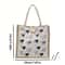 Canvas Tote Bag Linen Handbag Large Capacity Reusable Shopping And Beach Bag With Button 3
