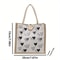 Canvas Tote Bag Linen Handbag Large Capacity Reusable Shopping And Beach Bag With Button 3