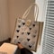 Canvas Tote Bag Linen Handbag Large Capacity Reusable Shopping And Beach Bag With Button 6