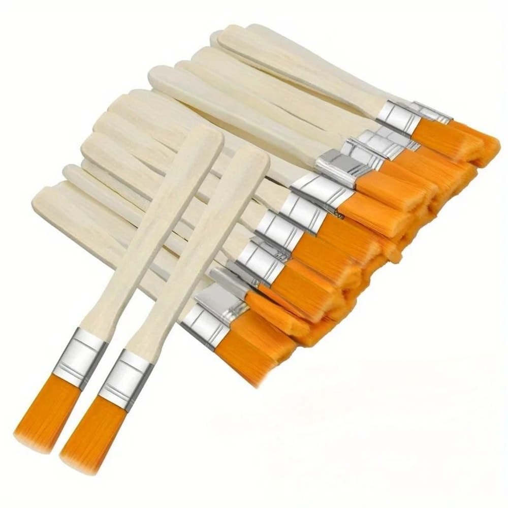 Nylon Paint Brushes Flat Brush Set Small Painting Brushes For Art DIY And Wall Painting 0