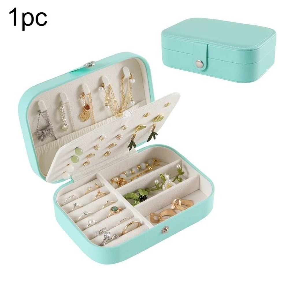 Portable Travel Jewelry Organizer Leather Jewelry Storage Box For Earrings Rings And Necklaces 3
