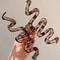 Y2K Wavy Amber Brown Large Claw Hair Clip Lightweight Glossy Design 0