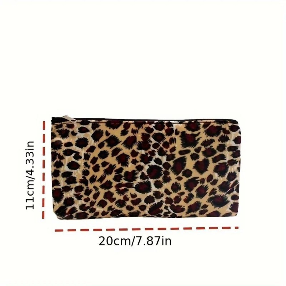 Leopard Print Makeup Bag Travel Cosmetic Organizer With Zipper 3