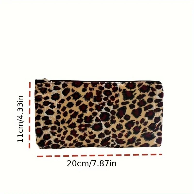 Leopard Print Makeup Bag Travel Cosmetic Organizer With Zipper 3