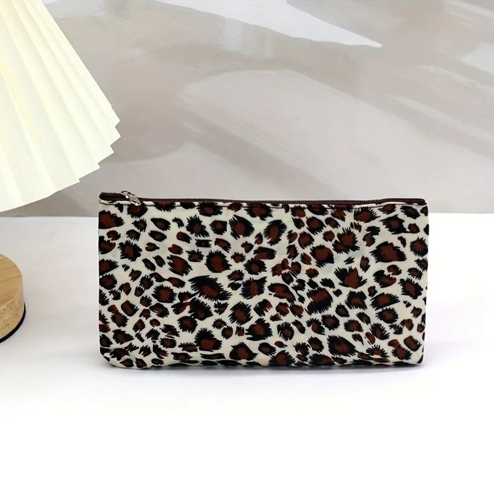 Leopard Print Makeup Bag Travel Cosmetic Organizer With Zipper 7