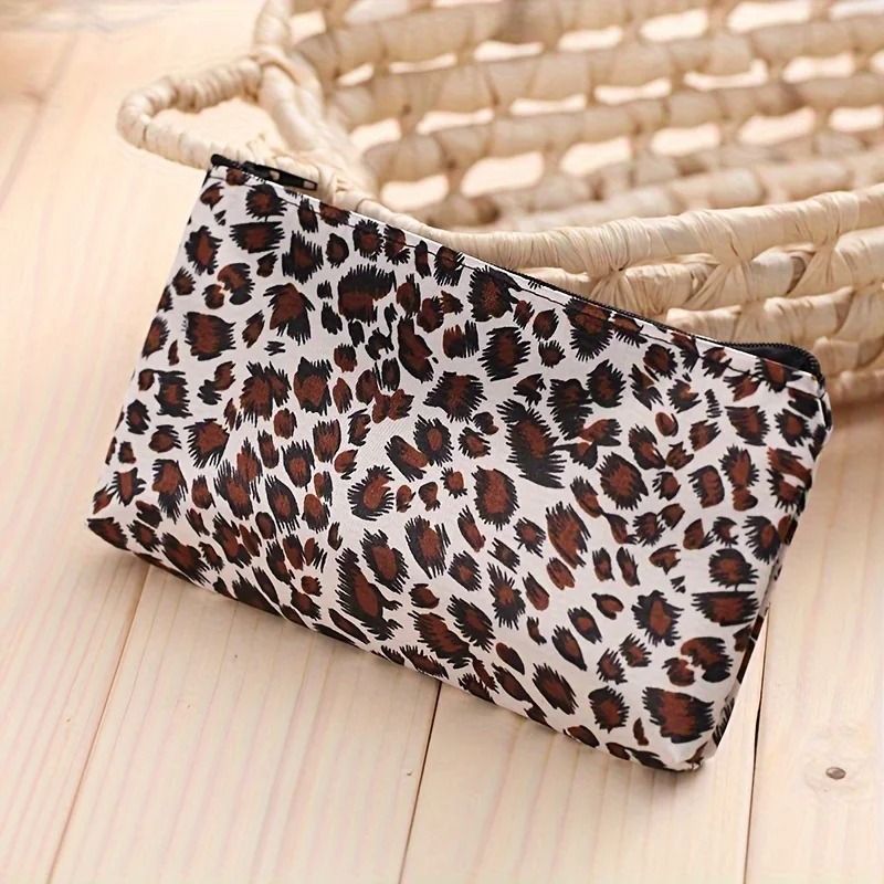 Leopard Print Makeup Bag Set Travel Cosmetic Organizer 2pcs 4