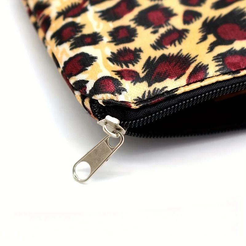 Leopard Print Makeup Bag Set Travel Cosmetic Organizer 2pcs 7