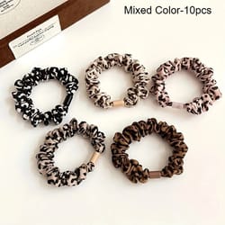 leopard print elastic hair ties high elastic ponytail holders 10pcs
