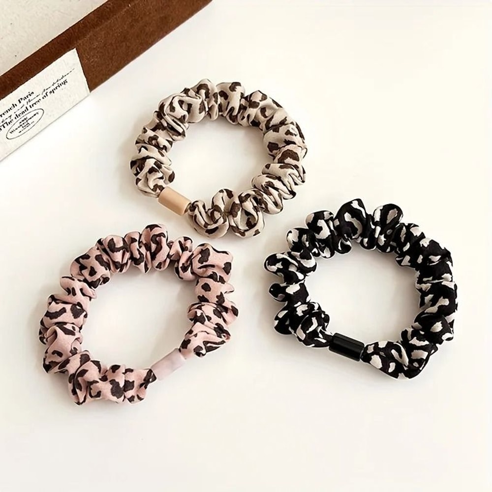 Leopard Print Elastic Hair Ties High Elastic Ponytail Holders 10pcs 1