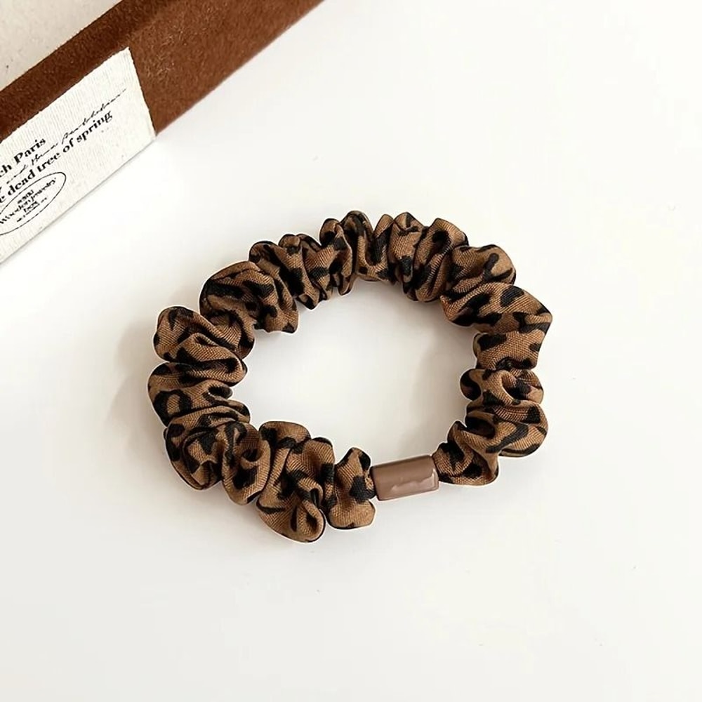Leopard Print Elastic Hair Ties High Elastic Ponytail Holders 10pcs 2