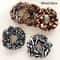Retro Pattern Hair Scrunchies Set Leopard Cow Spot Polka Dot 5pcs 0