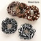 Retro Pattern Hair Scrunchies Set Leopard Cow Spot Polka Dot 5pcs 0